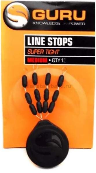 Стопор для лески сверхплотный GURU Super Tight Line Stops размер M, 12шт.