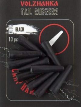 Конус Volzhanka Tail Rubbers цвет Trans Black 10шт.