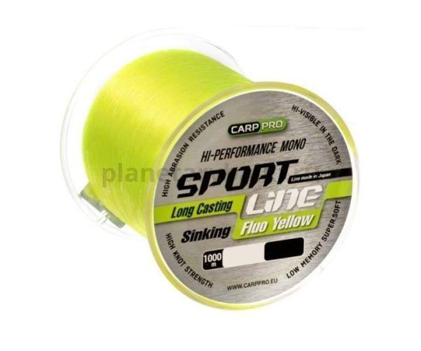 Леска CARP PRO Sport Line Fluo Yellow 1000м, 0,335мм, 7,8кг